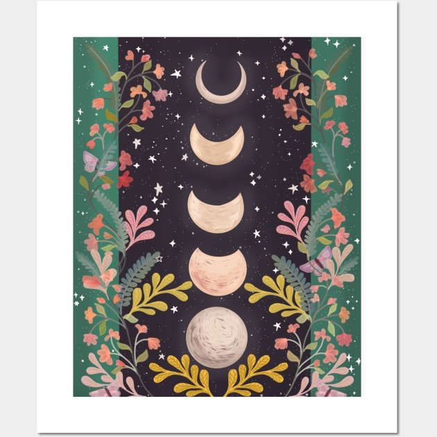 Floral Moon Wall Art by artolxxvia